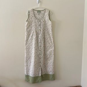 April Cornell White and Green Floral Dress